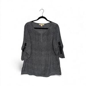 MICHAEL Michael Kors Black and White Patterned Blouse